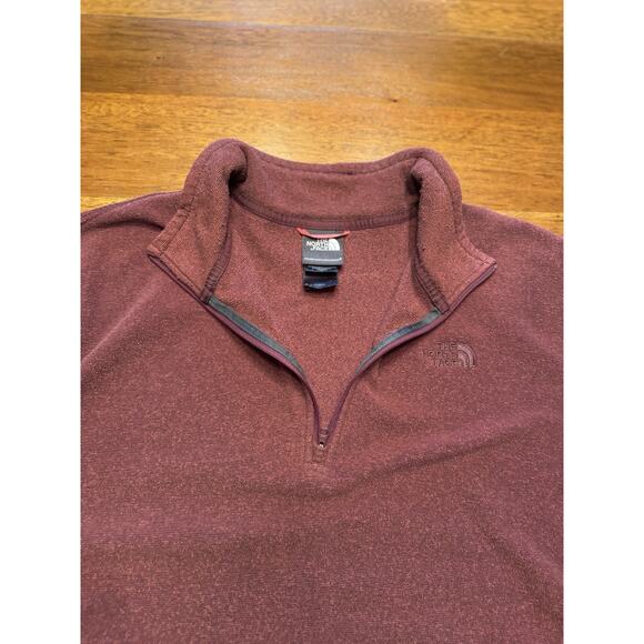 Large The North Face Burgundy Quarter Zip Fleece - Picture 1 of 9